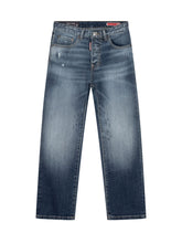 DSQUARED2 KIDS - Jeans a Gamba Dritta con Abrasioni - Blu - LIDIASHOPPING® - Official Website