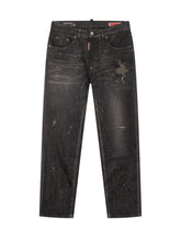 DSQUARED2 KIDS - Baggym Wide Leg Jeans with Patchwork Details - Black - LIDIASHOPPING® - Official Website