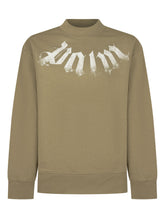 PALM ANGELS KIDS - Felpa Girocollo con Stampa Effetto Consumato - Verde - LIDIASHOPPING® - Official Website