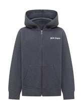 PALM ANGELS KIDS - Felpa con Cappuccio e Zip - Blu - LIDIASHOPPING® - Official Website