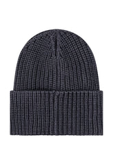 PALM ANGELS KIDS - Ribbed Beanie with Front Logo - Black - LIDIASHOPPING® - Official Website