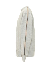 PALM ANGELS KIDS - Felpa con Collo Alto e Profili Laterali - Grigio - LIDIASHOPPING® - Official Website