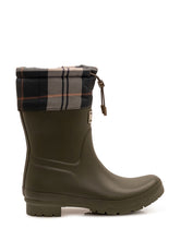 BARBOUR - Stivale Mowbray con Bordo a Quadri - Verde - LIDIASHOPPING® - Official Website