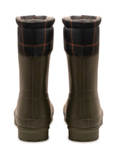 BARBOUR - Stivale Mowbray con Bordo a Quadri - Verde - LIDIASHOPPING® - Official Website