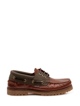 BARBOUR - Boat Shoe with Contrasting Panels - Brown - LIDIASHOPPING® - Official Website