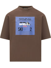 DSQUARED2 - T-shirt Oversize con Stampa Grafica - Marrone - LIDIASHOPPING® - Official Website