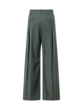 VICTORIA BECKHAM - Pantaloni Ethel a Gamba Ampia - Verde - LIDIASHOPPING® - Official Website
