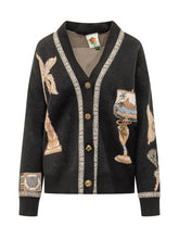 FARM RIO - Cardigan Vintage con Motivi Figurativi - Nero - LIDIASHOPPING® - Official Website