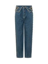 FARM RIO - Jeans Balloon con Ricami e Borchie - Blu - LIDIASHOPPING® - Official Website