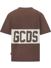 GCDS - T-shirt Ampia con Fascia Logo - Marrone - LIDIASHOPPING® - Official Website