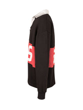 GCDS - Polo a Maniche Lunghe con Banda e Stampa - Nero - LIDIASHOPPING® - Official Website
