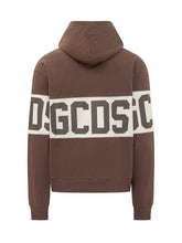 GCDS - Felpa Band Logo con Fascia Logo - Marrone - LIDIASHOPPING® - Official Website