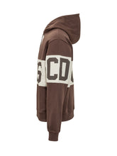 GCDS - Felpa Band Logo con Fascia Logo - Marrone - LIDIASHOPPING® - Official Website
