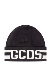 GCDS - Berretto in Maglia con Fascia Logo - Nero - LIDIASHOPPING® - Official Website
