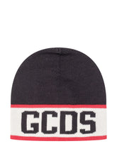 GCDS - Berretto in Maglia con Fascia Logo - Nero - LIDIASHOPPING® - Official Website