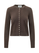 ALPHA STUDIO - Cardigan Rebecca Corto con Bottoni - Marrone - LIDIASHOPPING® - Official Website