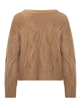 ALPHA STUDIO - Maglia a Scollo a V con Lavorazione a Trecce - Beige - LIDIASHOPPING® - Official Website