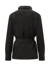 ALPHA STUDIO - Cardigan con Cintura e Paillettes - Nero - LIDIASHOPPING® - Official Website