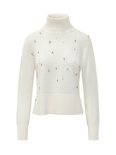 ALPHA STUDIO - Maglia Dolcevita con Applicazioni Gioiello - Bianco - LIDIASHOPPING® - Official Website