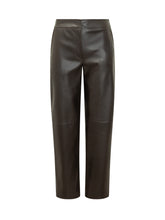 ALPHA STUDIO - Pantaloni Dritti in Pelle - Marrone - LIDIASHOPPING® - Official Website