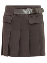 SEMICOUTURE - Gonna Doria Plissettata con Cintura - Marrone - LIDIASHOPPING® - Official Website