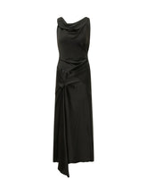 VICTORIA BECKHAM - Abito Posy Midi Drappeggiato - Nero - LIDIASHOPPING® - Official Website