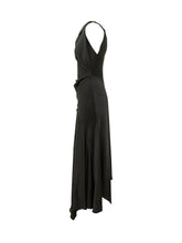 VICTORIA BECKHAM - Abito Posy Midi Drappeggiato - Nero - LIDIASHOPPING® - Official Website