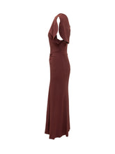 VICTORIA BECKHAM - Bela Midi Dress with Gathering - Red - LIDIASHOPPING® - Official Website