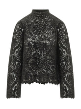 SEMICOUTURE - Maglia Geneva con Motivo Floreale Traforato - Nero - LIDIASHOPPING® - Official Website