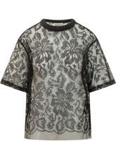 SEMICOUTURE - T-shirt Cherice con Motivo Floreale - Nero - LIDIASHOPPING® - Official Website