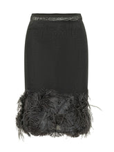 SEMICOUTURE - Gonna Quanna con Bordo Piumato - Nero - LIDIASHOPPING® - Official Website
