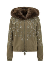 NOVELLE - Shirt Jacket with Decorated Hood - Green - LIDIASHOPPING® - Official Website