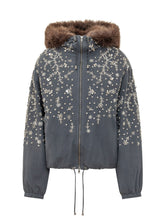 NOVELLE - Giacca con Cappuccio e Ricami - Blu - LIDIASHOPPING® - Official Website