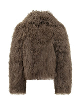 MARTHA LOUIS - Giacca in Pelliccia di Mongolia con Collo - Marrone - LIDIASHOPPING® - Official Website