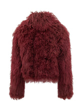 MARTHA LOUIS - Giacca in Pelliccia di Mongolia con Collo - Rosso - LIDIASHOPPING® - Official Website