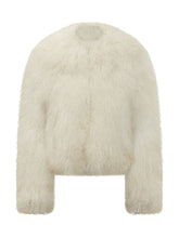 MARTHA LOUIS - Giacca in Pelliccia di Mongolia Girocollo - Bianco - LIDIASHOPPING® - Official Website