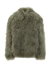 MARTHA LOUIS - Giacca in Pelliccia di Mongolia con Collo Ampio - Verde - LIDIASHOPPING® - Official Website