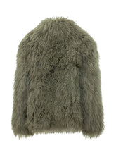 MARTHA LOUIS - Giacca in Pelliccia di Mongolia con Collo Ampio - Verde - LIDIASHOPPING® - Official Website