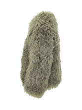 MARTHA LOUIS - Giacca in Pelliccia di Mongolia con Collo Ampio - Verde - LIDIASHOPPING® - Official Website