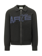 ARTE ANTWERP - Cardigan Energy con Collo e Zip - Nero - LIDIASHOPPING® - Official Website