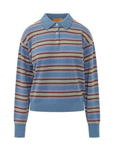GUEST IN RESIDENCE - Polo a Righe in Cashmere - Blu - LIDIASHOPPING® - Official Website