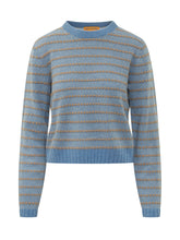 GUEST IN RESIDENCE - Maglia Pebble Girocollo a Righe in Cashmere - Blu - LIDIASHOPPING® - Official Website