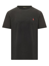POLO RALPH LAUREN - T-shirt Girocollo con Logo Ricamato - Nero - LIDIASHOPPING® - Official Website