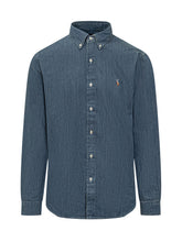 POLO RALPH LAUREN - Camicia con Logo sul Petto - Blu - LIDIASHOPPING® - Official Website