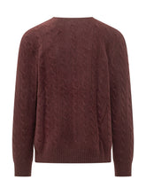 POLO RALPH LAUREN - Pullover with Cables and Chest Logo Embroidery - Red - LIDIASHOPPING® - Official Website