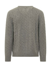 POLO RALPH LAUREN - Pullover con Trecce e Ricamo Logo sul Petto - Grigio - LIDIASHOPPING® - Official Website