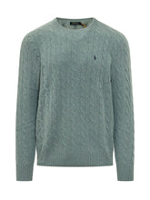 POLO RALPH LAUREN - Pullover with Cables and Chest Logo Embroidery - Green - LIDIASHOPPING® - Official Website