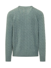 POLO RALPH LAUREN - Pullover with Cables and Chest Logo Embroidery - Green - LIDIASHOPPING® - Official Website
