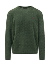 POLO RALPH LAUREN - Pullover con Trecce e Ricamo Logo sul Petto - Verde - LIDIASHOPPING® - Official Website