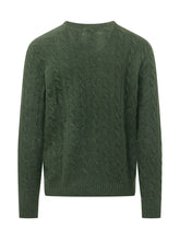 POLO RALPH LAUREN - Pullover con Trecce e Ricamo Logo sul Petto - Verde - LIDIASHOPPING® - Official Website